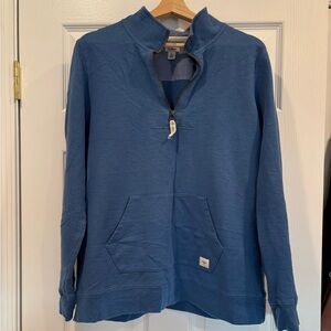 LL Bean Quarter-Zip Pullover Sweatshirt in Dusty Blue